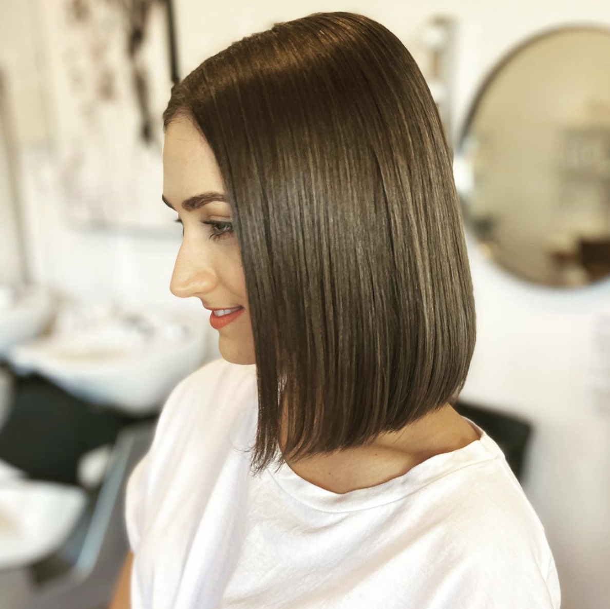 Image of Blunt angled bob for fine hair